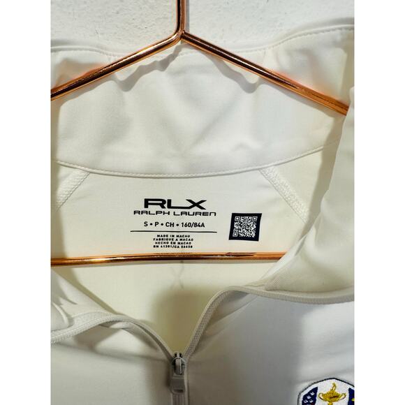 RALPH LAUREN White Quarter Zip Ryder Cup 2023 Logo Pullover Jacket size Small - Picture 6 of 10
